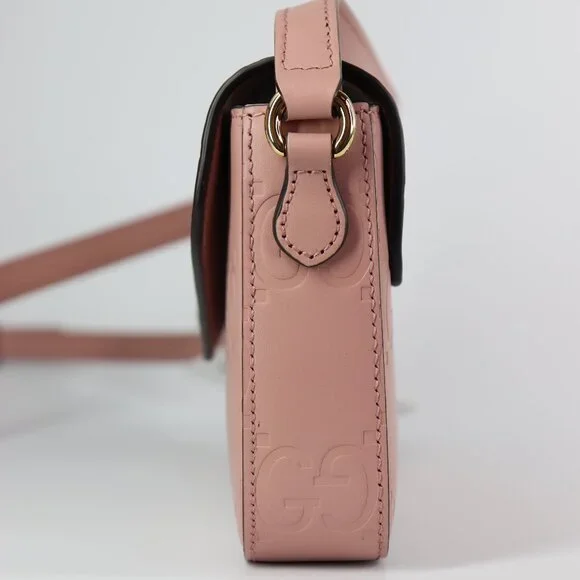 *NEW* Gucci Calfskin GG Super Mini Shoulder Bag Soft Pink - Picture 5 of 11